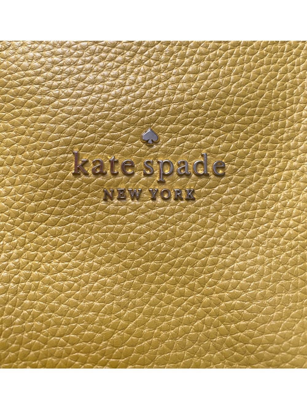 kate spade Metallic Gold Pebbled Leather Wallet with Logo